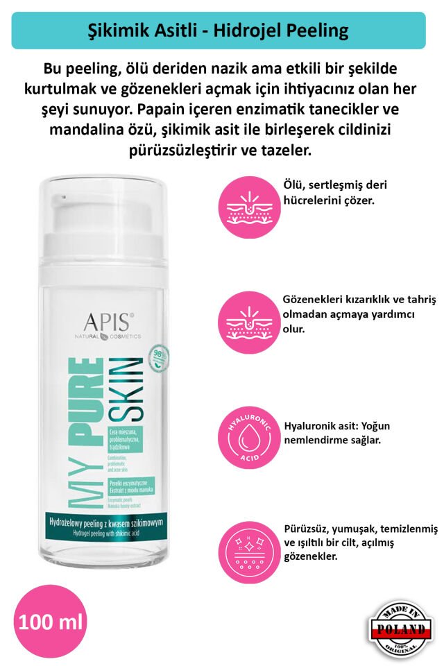 Şikimik Asitli - Hidrojel Peeling - My Pure Skın- 100 Ml