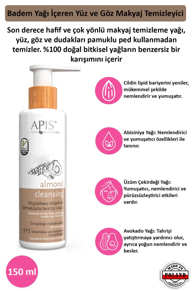 Yüz Ve Göz Makyaj Temizleyici - Badem Yağlı - 150Ml