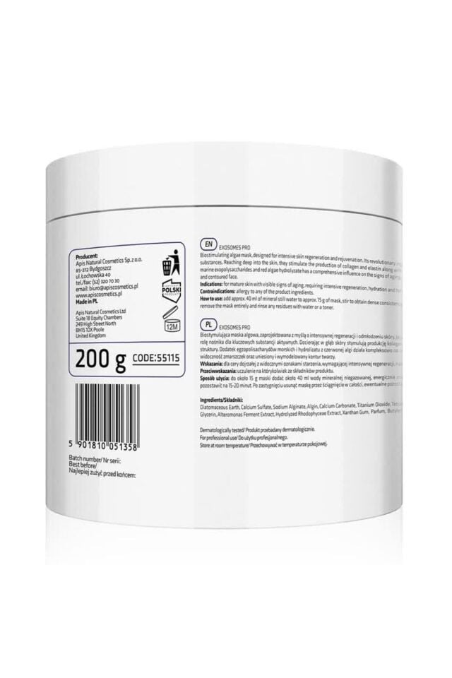 Yaşlanma Karşıtı Exosomes Pro Bitkisel Alg Maskesi 200G