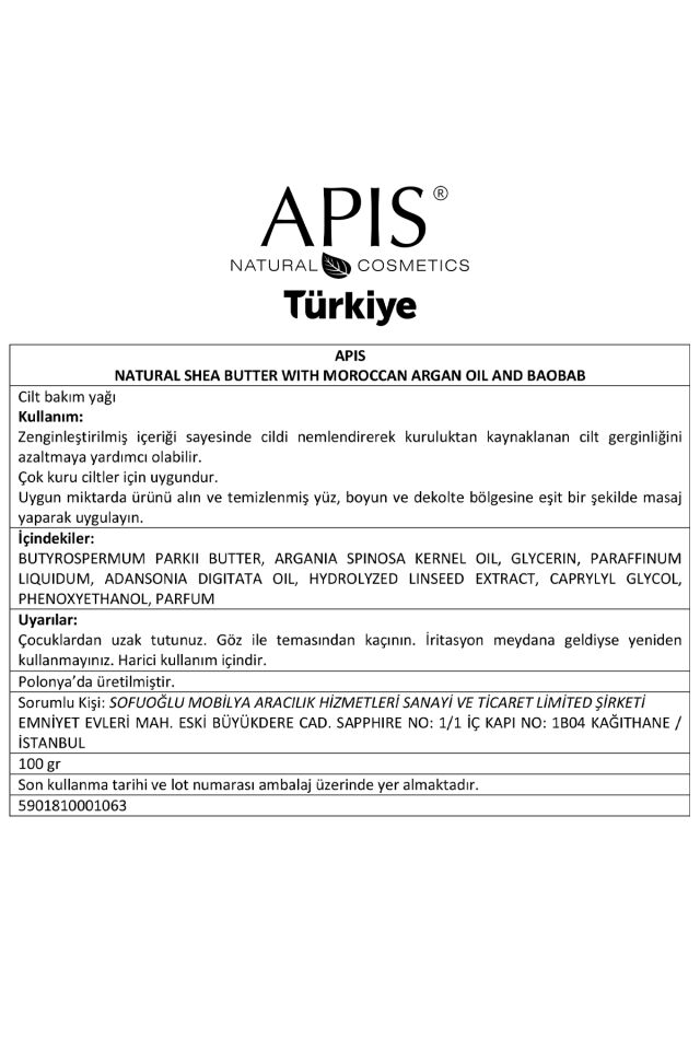 Shea Yağı - Fas Argan Yağı Ve Bambu Özlü - Çok Kuru Ciltler İçin - 100Gr